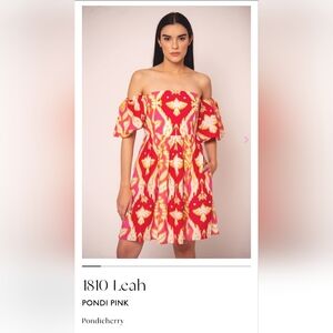 Vibrant Off-Shoulder Red and Pink Dress